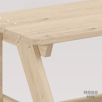 Piko Çocuk Bahçe Bankı Masif Ahşap 4 Çocuk Kapasiteli  Çalışma ve Yemek Masası - Galeri