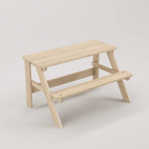 Piko Çocuk Bahçe Bankı Masif Ahşap 4 Çocuk Kapasiteli  Çalışma ve Yemek Masası