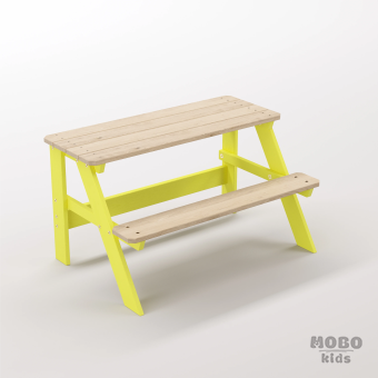 Piko Junior Limon Sarısı Masif Ahşap İlkokul Çalışma Masası - Tek Kişilik Çocuk Gelişim Alanı