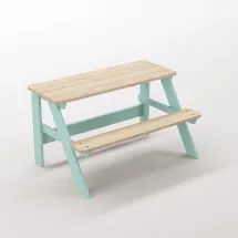 Piko Çocuk Bahçe Bankı Masif Ahşap 4 Çocuk Kapasiteli  Çalışma ve Yemek Masası