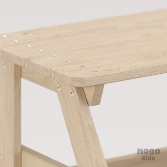 Piko Çocuk Bahçe Bankı Masif Ahşap 4 Çocuk Kapasiteli Çalışma ve Yemek Masası - Galeri