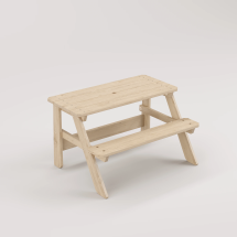 Piko Çocuk Bahçe Bankı Masif Ahşap 4 Çocuk Kapasiteli Çalışma ve Yemek Masası