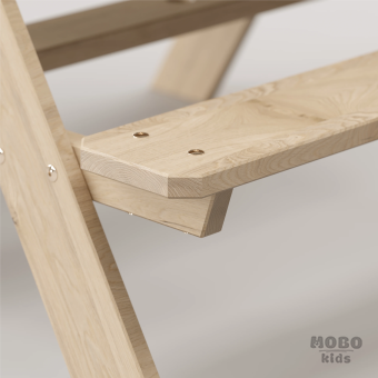 Zuma Beyaz Kompakt Tablalı Çocuk Bahçe Bankı - Masif Ahşap 4 Çocuk Kapasiteli Ahşap Kum ve Su Havuzlu Çocuk Bankı - Galeri