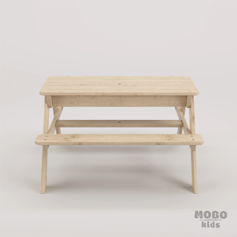 Zuma Çocuk Bahçe Bankı Masif Ahşap 4 Çocuk Kapasiteli Kum ve Su Havuzlu Çocuk Bankı - Galeri