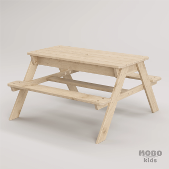 Zuma Çocuk Bahçe Bankı Masif Ahşap 4 Çocuk Kapasiteli Kum ve Su Havuzlu Çocuk Bankı - Galeri