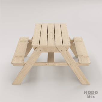 Zuma Çocuk Bahçe Bankı Masif Ahşap 4 Çocuk Kapasiteli Kum ve Su Havuzlu Çocuk Bankı - Galeri