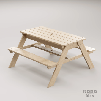 Zuma Çocuk Bahçe Bankı Masif Ahşap 4 Çocuk Kapasiteli Kum ve Su Havuzlu Çocuk Bankı - Galeri