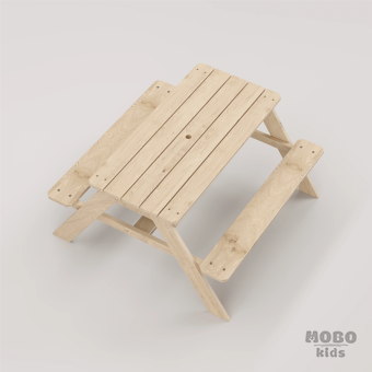 Zuma Çocuk Bahçe Bankı Masif Ahşap 4 Çocuk Kapasiteli Kum ve Su Havuzlu Çocuk Bankı - Galeri