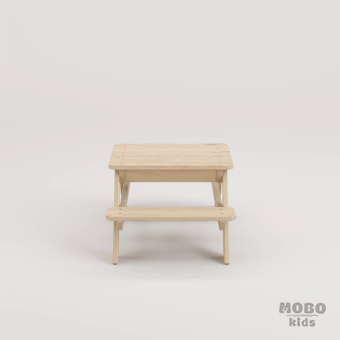 Zuma Çocuk Bahçe Bankı Masif Ahşap 4 Çocuk Kapasiteli Kum ve Su Havuzlu Çocuk Bankı - Galeri