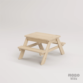 Zuma Çocuk Bahçe Bankı Masif Ahşap 4 Çocuk Kapasiteli Kum ve Su Havuzlu Çocuk Bankı - Galeri