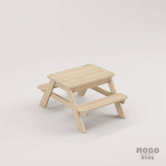 Zuma Çocuk Bahçe Bankı Masif Ahşap 4 Çocuk Kapasiteli Kum ve Su Havuzlu Çocuk Bankı