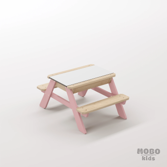 Zuma Micro Masal Pembe Ahşap Gövdeli Kum ve Su Havuzlu İlk Oyun Masası - Beyaz Kompakt Tablalı Beceri Yuvası