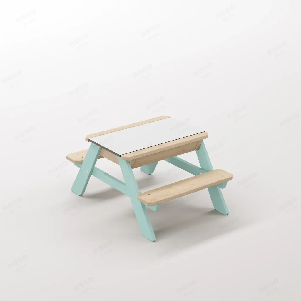 Zuma Micro Su Yeşili Ahşap Gövdeli Kum ve Su Havuzlu Beceri Masası - Beyaz Kompakt Tablalı Gelişim Yuvası