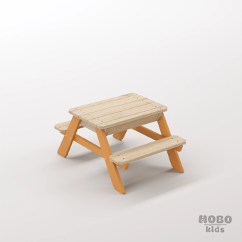 Zuma Micro Turuncu Masif Ahşap Kum ve Su Havuzlu Eğlence İstasyonu - Kreş Aktivite Masası