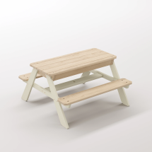 Zuma Çocuk Bahçe Bankı Masif Ahşap 4 Çocuk Kapasiteli Kum ve Su Havuzlu Çocuk Bankı - Bej Seçeneği