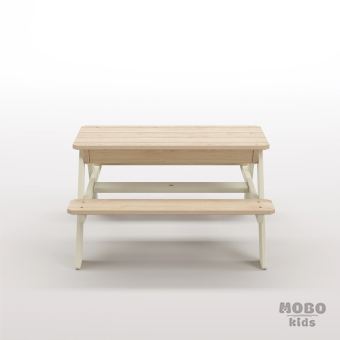 Zuma Çocuk Bahçe Bankı Masif Ahşap 4 Çocuk Kapasiteli Kum ve Su Havuzlu Çocuk Bankı - Galeri