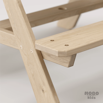 Zuma Beyaz Kompakt Tablalı Çocuk Bahçe Bankı - Masif Ahşap 4 Çocuk Kapasiteli Ahşap Kum ve Su Havuzlu Çocuk Bankı - Galeri