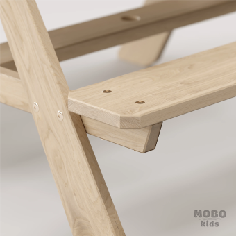 Zuma Çocuk Bahçe Bankı Masif Ahşap 4 Çocuk Kapasiteli Kum ve Su Havuzlu Çocuk Bankı - Galeri