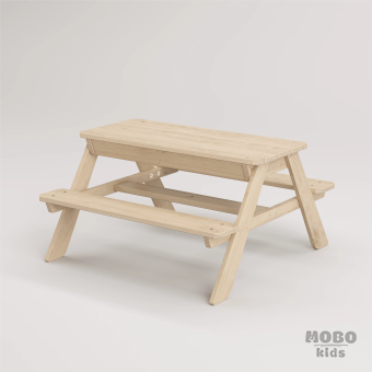 Zuma Çocuk Bahçe Bankı Masif Ahşap 4 Çocuk Kapasiteli Kum ve Su Havuzlu Çocuk Bankı - Galeri