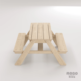 Zuma Çocuk Bahçe Bankı Masif Ahşap 4 Çocuk Kapasiteli Kum ve Su Havuzlu Çocuk Bankı - Galeri