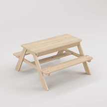 Zuma Çocuk Bahçe Bankı Masif Ahşap 4 Çocuk Kapasiteli Kum ve Su Havuzlu Çocuk Bankı