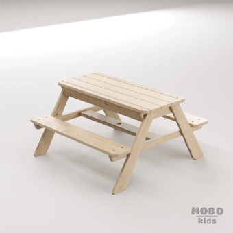 Zuma Çocuk Bahçe Bankı Masif Ahşap 4 Çocuk Kapasiteli Kum ve Su Havuzlu Çocuk Bankı - Galeri