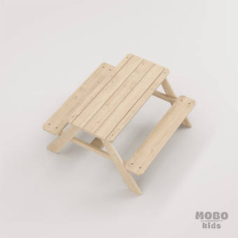 Zuma Çocuk Bahçe Bankı Masif Ahşap 4 Çocuk Kapasiteli Kum ve Su Havuzlu Çocuk Bankı - Galeri