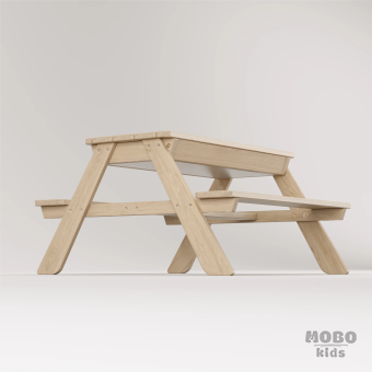 Zuma Çocuk Bahçe Bankı Masif Ahşap 4 Çocuk Kapasiteli Kum ve Su Havuzlu Çocuk Bankı - Galeri