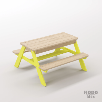 Zuma Tiny Limon Sarısı Masif Ahşap İnteraktif Oyun Tezgahı - Kum ve Su Havuzlu Beceri Geliştirme Alanı