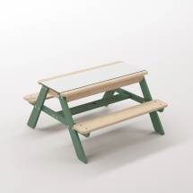 Zuma Beyaz Kompakt Tablalı Çocuk Bahçe Bankı - Masif Ahşap 4 Çocuk Kapasiteli Ahşap Kum ve Su Havuzlu Çocuk Bankı - Orman Yeşili Seçeneği