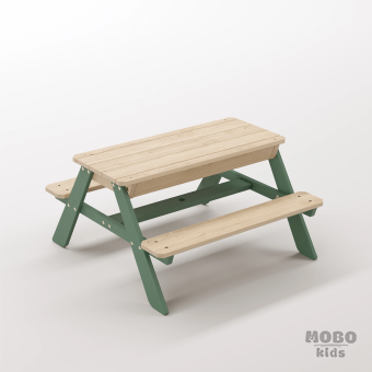 Zuma Tiny Orman Yeşili Masif Ahşap Doğa Dostu Aktivite Masası - Kum ve Su Havuzlu Doğa Atölyesi