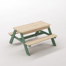 Zuma Çocuk Bahçe Bankı Masif Ahşap 4 Çocuk Kapasiteli Kum ve Su Havuzlu Çocuk Bankı - Orman Yeşili Seçeneği