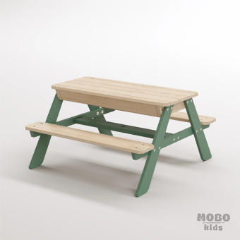 Zuma Çocuk Bahçe Bankı Masif Ahşap 4 Çocuk Kapasiteli Kum ve Su Havuzlu Çocuk Bankı - Galeri