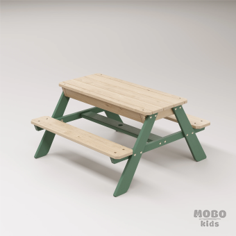 Zuma Çocuk Bahçe Bankı Masif Ahşap 4 Çocuk Kapasiteli Kum ve Su Havuzlu Çocuk Bankı - Galeri