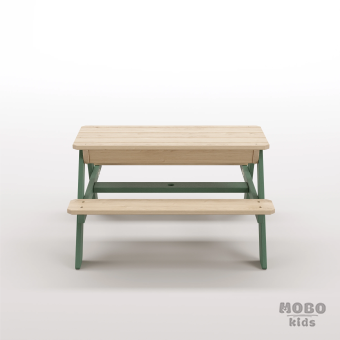 Zuma Çocuk Bahçe Bankı Masif Ahşap 4 Çocuk Kapasiteli Kum ve Su Havuzlu Çocuk Bankı - Galeri