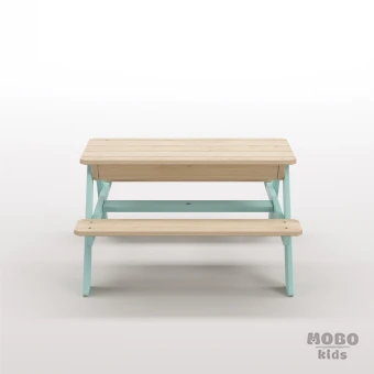 Zuma Çocuk Bahçe Bankı Masif Ahşap 4 Çocuk Kapasiteli Kum ve Su Havuzlu Çocuk Bankı - Galeri