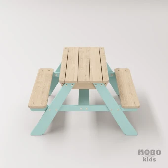 Zuma Çocuk Bahçe Bankı Masif Ahşap 4 Çocuk Kapasiteli Kum ve Su Havuzlu Çocuk Bankı - Galeri