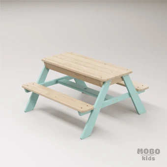 Zuma Çocuk Bahçe Bankı Masif Ahşap 4 Çocuk Kapasiteli Kum ve Su Havuzlu Çocuk Bankı - Galeri