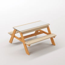 Zuma Beyaz Kompakt Tablalı Çocuk Bahçe Bankı - Masif Ahşap 4 Çocuk Kapasiteli Ahşap Kum ve Su Havuzlu Çocuk Bankı - Turuncu Seçeneği