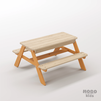 Zuma Tiny Turuncu Masif Ahşap Fonksiyonel Oyun Tezgahı - Kum ve Su Havuzlu Beceri Atölyesi