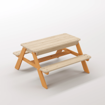 Zuma Çocuk Bahçe Bankı Masif Ahşap 4 Çocuk Kapasiteli Kum ve Su Havuzlu Çocuk Bankı - Turuncu Seçeneği