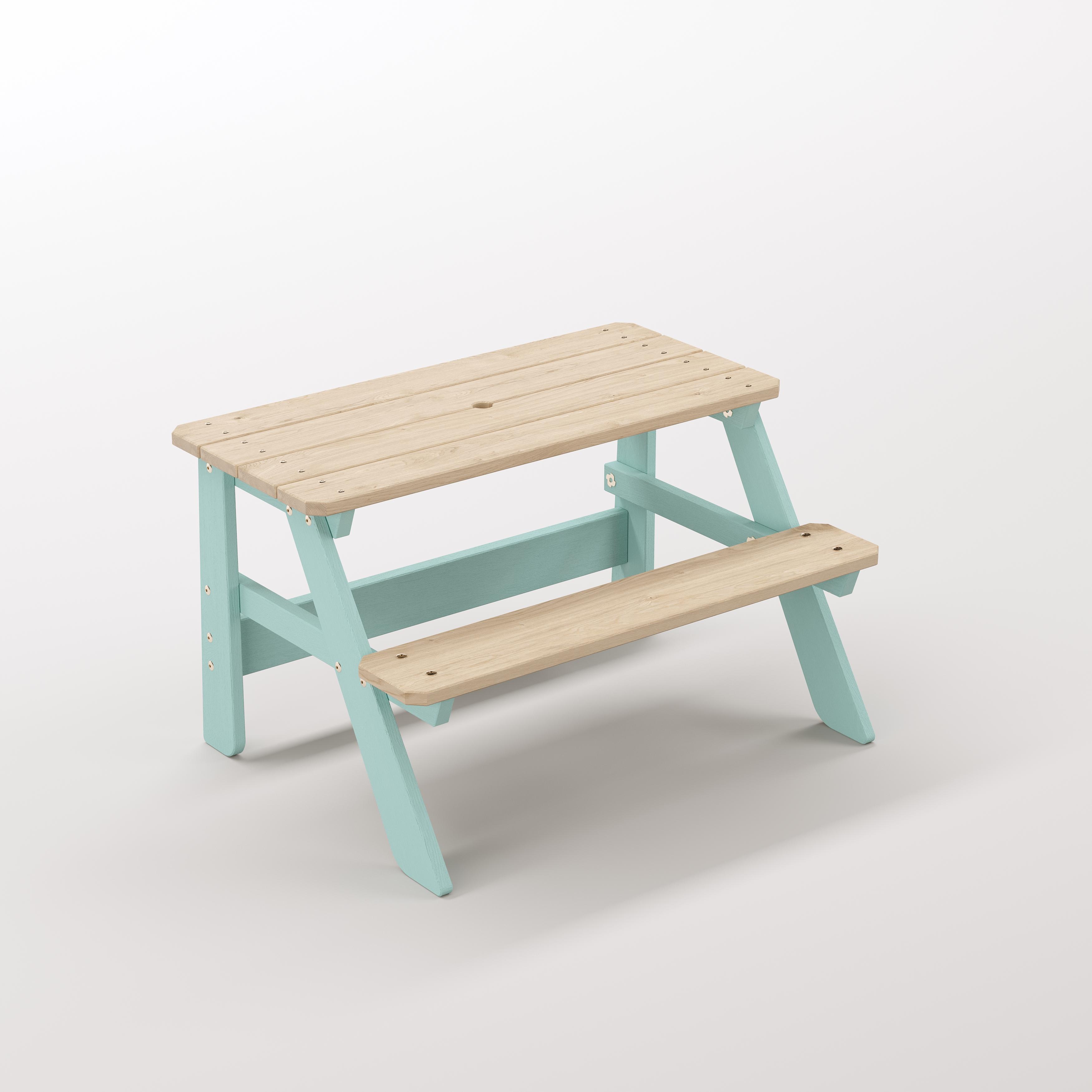 Piko Tiny Su Yeşili Masif Ahşap Çocuk Oyun Alanı Seti - Tekli Ergonomik Balkon Masası