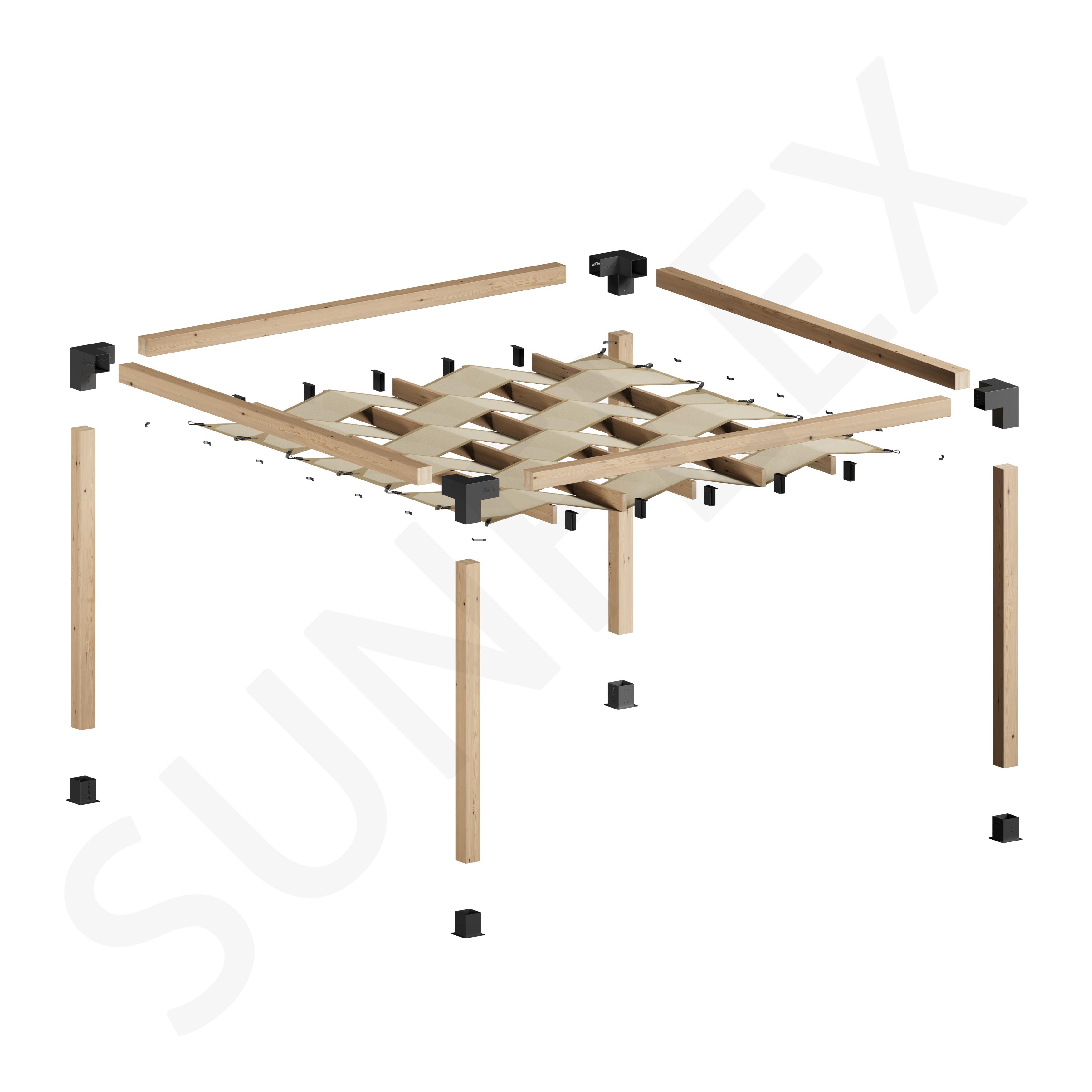 Sunflex Pergola Set Including Timber