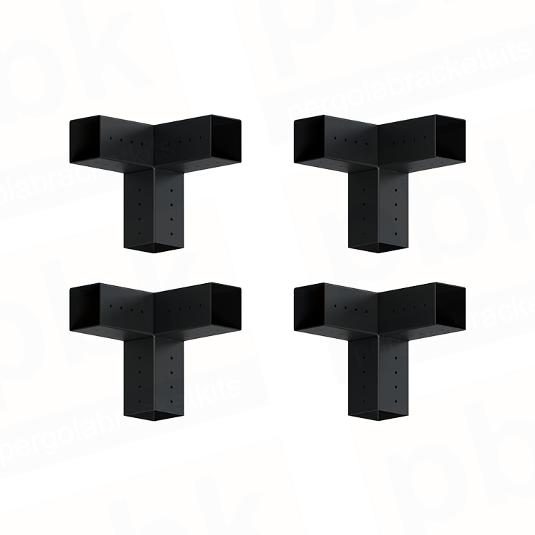 Tek Bölümlü Pergola İçin 3 Yollu 4 Adet Braket - 1